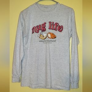 Simply Southern Women's Long Sleeve "NUG LIFE" Tee Shirt Size Small